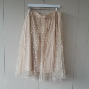 Lauren Conrad ivory polka dot skirt